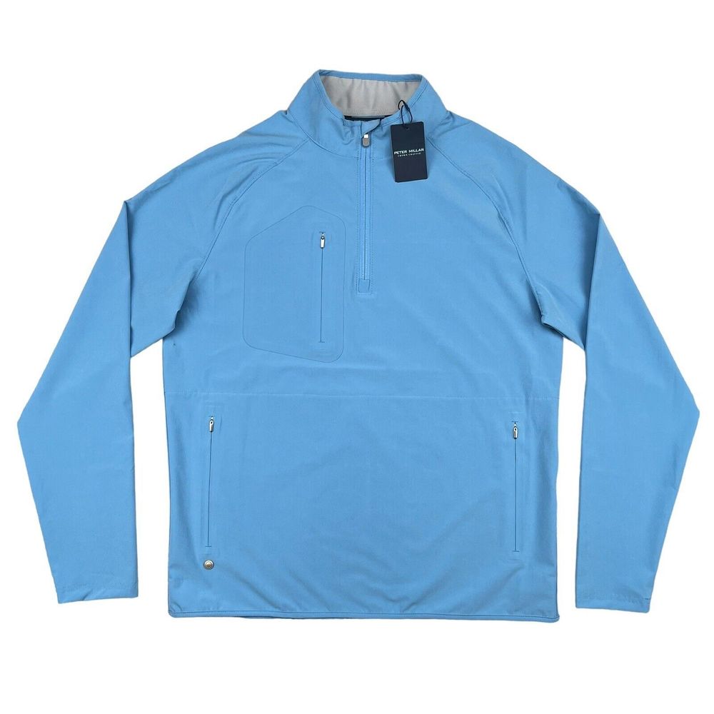 Peter Millar Light Blue Performance Half-Zip Pullover Jacket